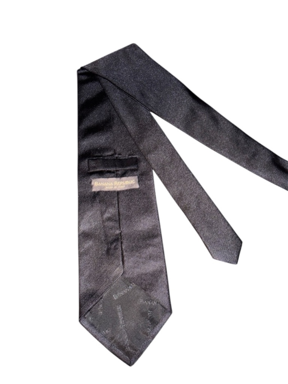 Banana Republic Black Diagonal-Weave Silk Tie